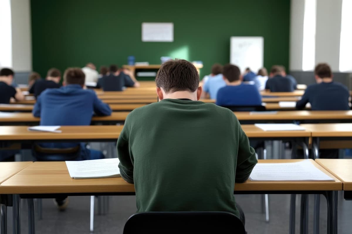 Estudantes realizando simulados
